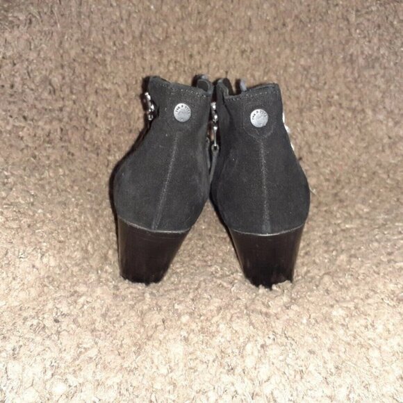 RAG & BONE-Margot-Black & Navy Suede Ankle Boots Block Heel Booties-SZ 35-NWOB - Picture 6 of 7